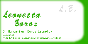 leonetta boros business card